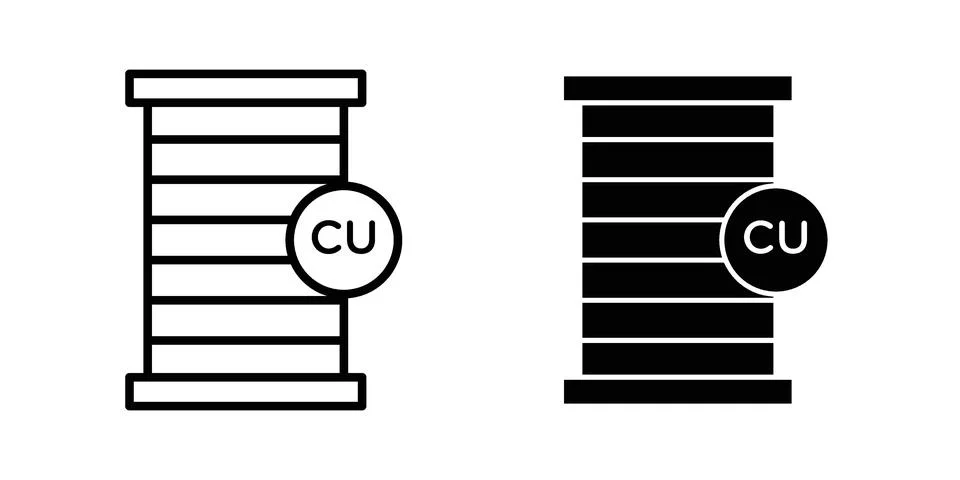 Copper icon set. Vector EPS 10 Illustrazione stock