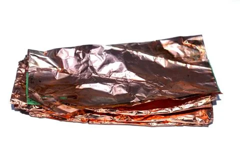 Copper leaf flakes, tiny, thin pieces of genuine copper or copper alloy (li.. Foto stock