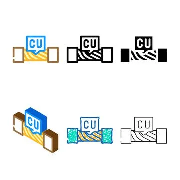 Copper looks cable color icon vector Stock Illustration