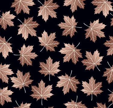 Copper maple leaf seamless pattern backgroud Stockillustratie
