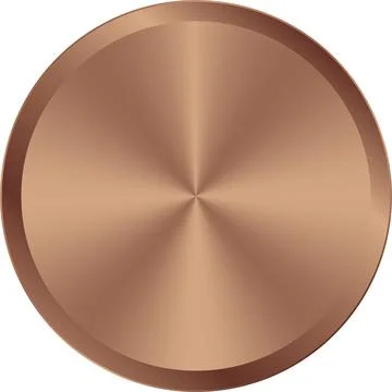 Copper Metal Button, circular metal button, Stainless steel texture, Copper.. Stock Illustration
