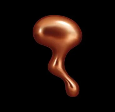 Copper metal drop, abstract shape of liquid blob Stock Illustration