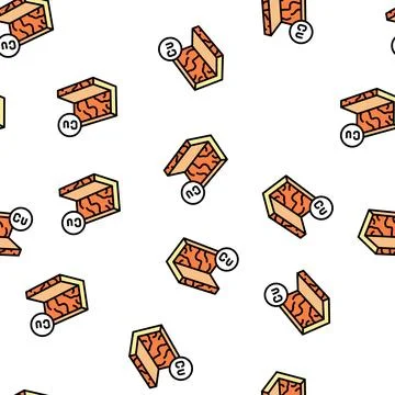Copper metal profile vector seamless pattern Stock Illustration