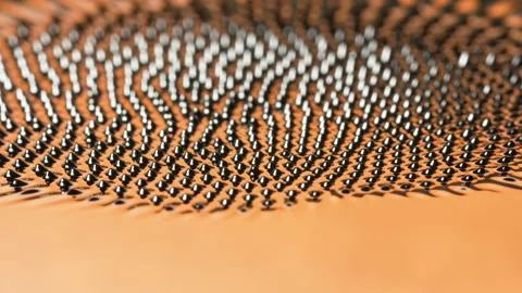 Copper metallic magnetic Ferrofluid, visual effect looks like liquid metal. Video stock 133137238