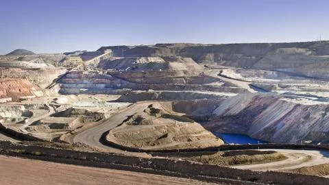 Copper mines at the desert Stock Photos