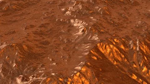 Copper Mountain Surface Texture 3d render. Illustrazione stock