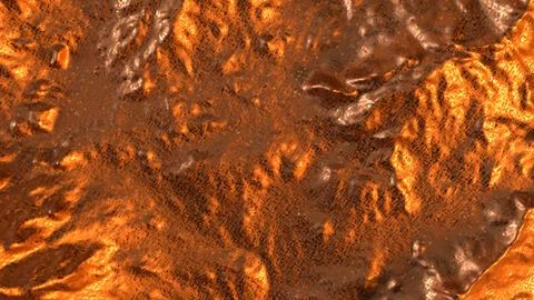 Copper Mountain Surface Texture 3d render. Illustrazione stock