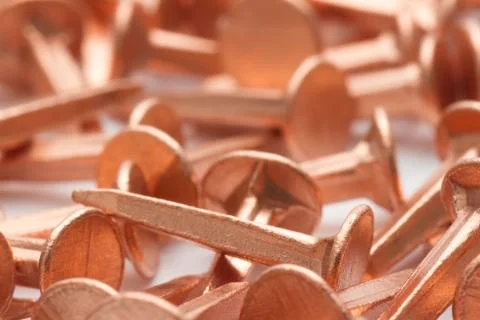 Copper nails Stock Photos