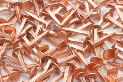 Copper nails Stock Photos