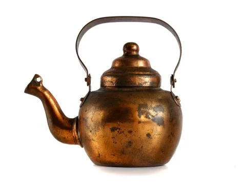 Copper old kettle Stock Photos