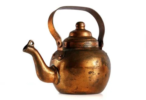Copper old kettle Stock Photos