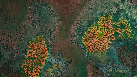 Copper Oxidation Timelapse in 4K UHD - Colorful Patina Formation Stock Footage 340421598
