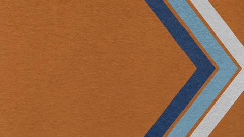 Copper paper texture background with blue chevron corner stripes and copy spa Stock Photos