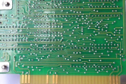 Copper pattern on computer video card. 스톡 사진