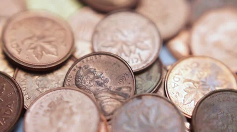 Copper Pennies Stock Footage 33605431