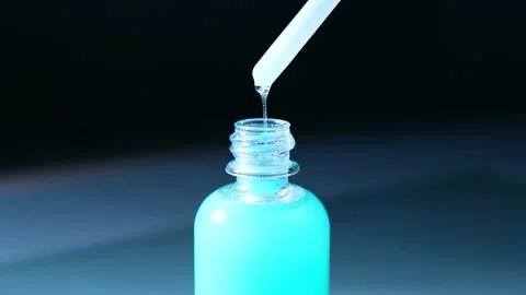 Copper peptides in liquid serum form improve skin firmness, reduce wrinkles Stock Footage 327861239