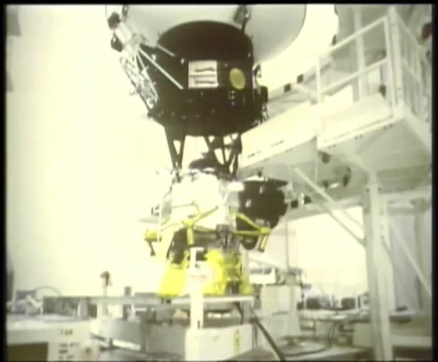 Copper phonograph record fitted to Voyager 1 for carrying into space Stock Footage 282966293