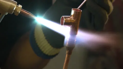 Copper pipe brazing PAL Stock Footage 22633107