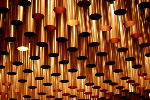 Copper pipe lamps Stock Photos