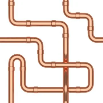 Copper pipeline construction seamless background Stock Illustration