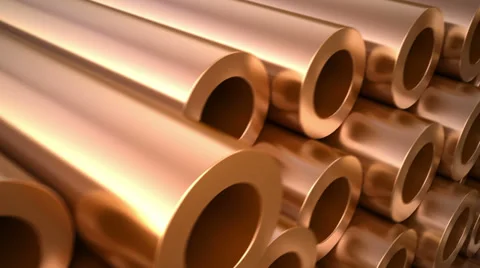 Copper pipes Stock Footage 32460911