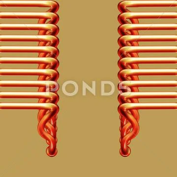 Copper pipes Stock Illustration
