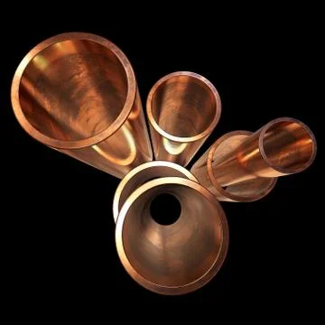 Copper pipes or tubes Ilustración de archivo