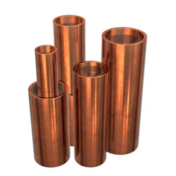 Copper pipes or tubes Ilustración de archivo