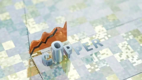 Copper Price Growth Chart With Three Dimensional Text Video stock 331321960