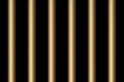 Copper prison bars on black background. Stock Illustration