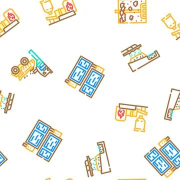 Copper production industry metal vector seamless pattern Stock Illustration
