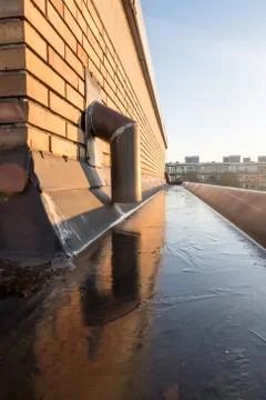 An copper rain drainage Stock Photos