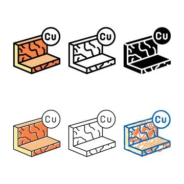 Copper range metal profile color icon vector Stock Illustration