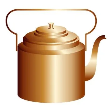 Copper retro teapot. Vector illustration isolated on white. Stock Illustration