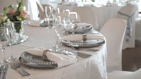 Copper Ring Table Setting Stock Footage 114883111