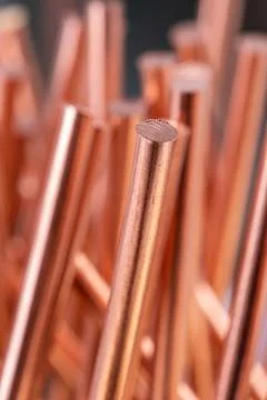 Copper Rod with Blurred Background Stock Photos