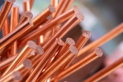 Copper Rod Close-up Foto stock