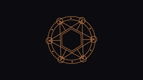 Copper Sacred Geometry Spinning in Seamless Loop 動画素材 347690158