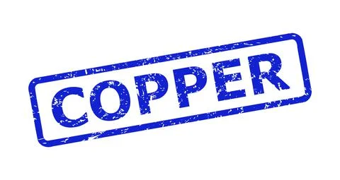COPPER Seal with Unclean Surface and Rounded Rectangle Frame Stock Illustration