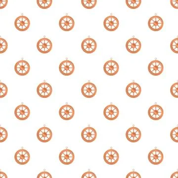 Copper ship wheel pendents forming a seamless nautical pattern Stock Illustration