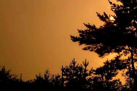 Copper sky. Sundown Foto stock