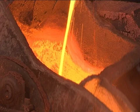 Copper smelter Stock Footage 128194350