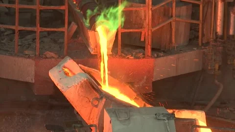 Copper smelter hot Stock Footage 297261444