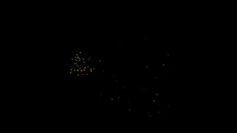 Copper sparks bursting on black background overlay 4K Stock Footage 336513371
