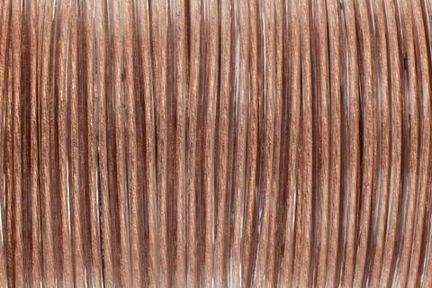 Copper Speaker Wire Coiled Close-Up Foto stock