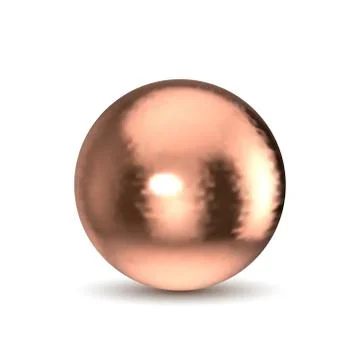 Copper sphere isolated on white background. 库存插图