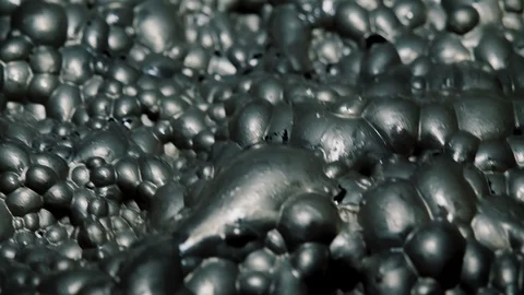 Copper-sulfide-loaded air bubbles. Copper-zinc ore flotation plant Stock Footage 116501925