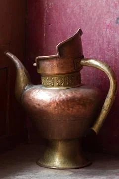 Copper teapot Foto stock