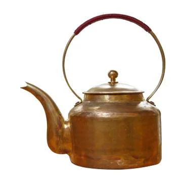 Copper teapot on white Stock Photos