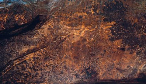 Copper texture aged under influence of weather conditions Stock Photos